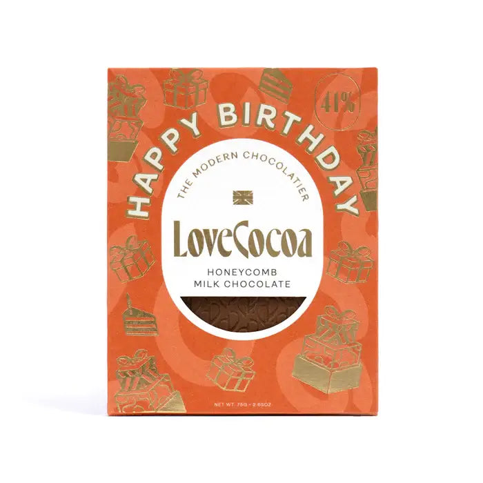 'Happy Birthday' Honeycomb Milk Choc Bar