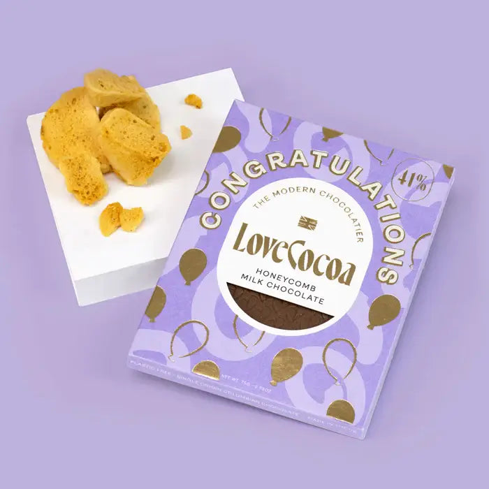 'Congratulations' Honeycomb Milk Chocolate Bar