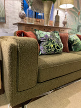 Forest green Sofa in a soft boucle fabric