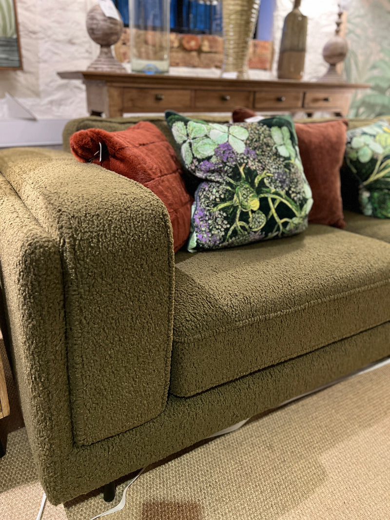 Forest green Sofa in a soft boucle fabric