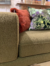 Forest green Sofa in a soft boucle fabric