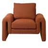 Burnt orange armchair in a soft boucle fabric