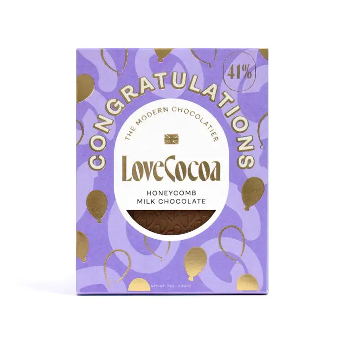 'Congratulations' Honeycomb Milk Chocolate Bar