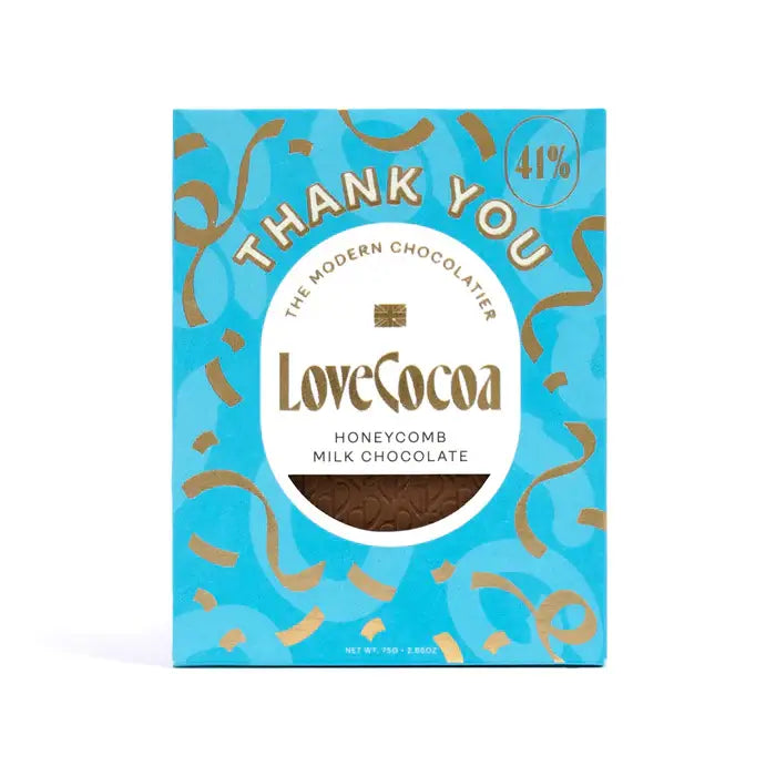 'Thank You' Honeycomb Milk Chocolate Bar