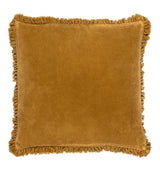 Bertie Washed Cotton Velvet Cushion Saffron