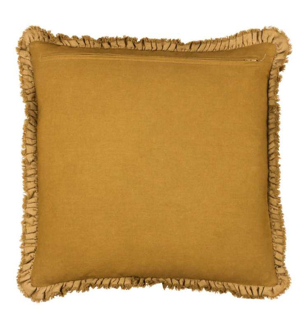 Bertie Washed Cotton Velvet Cushion Saffron