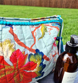 Flower Quilted & Lined Wash Bag