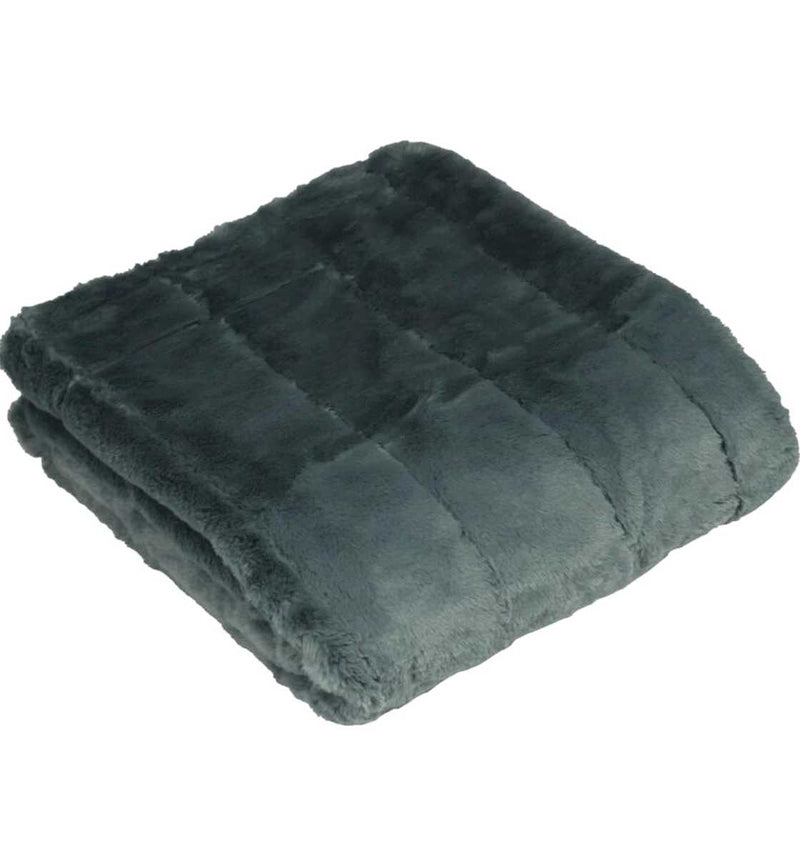 Faux Fur Fluffy Soft-touch Charcoal Throw