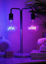 'Mr & Mrs' LED Text Light Bulbs & Lamp Base (Screw Up)